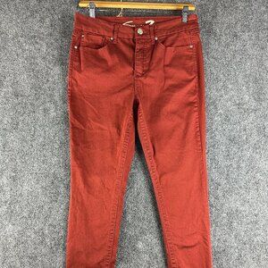 Seven7 Jeans Womens 10 Tummyless High Rise Skinny Orange Cotton Stretch Pockets